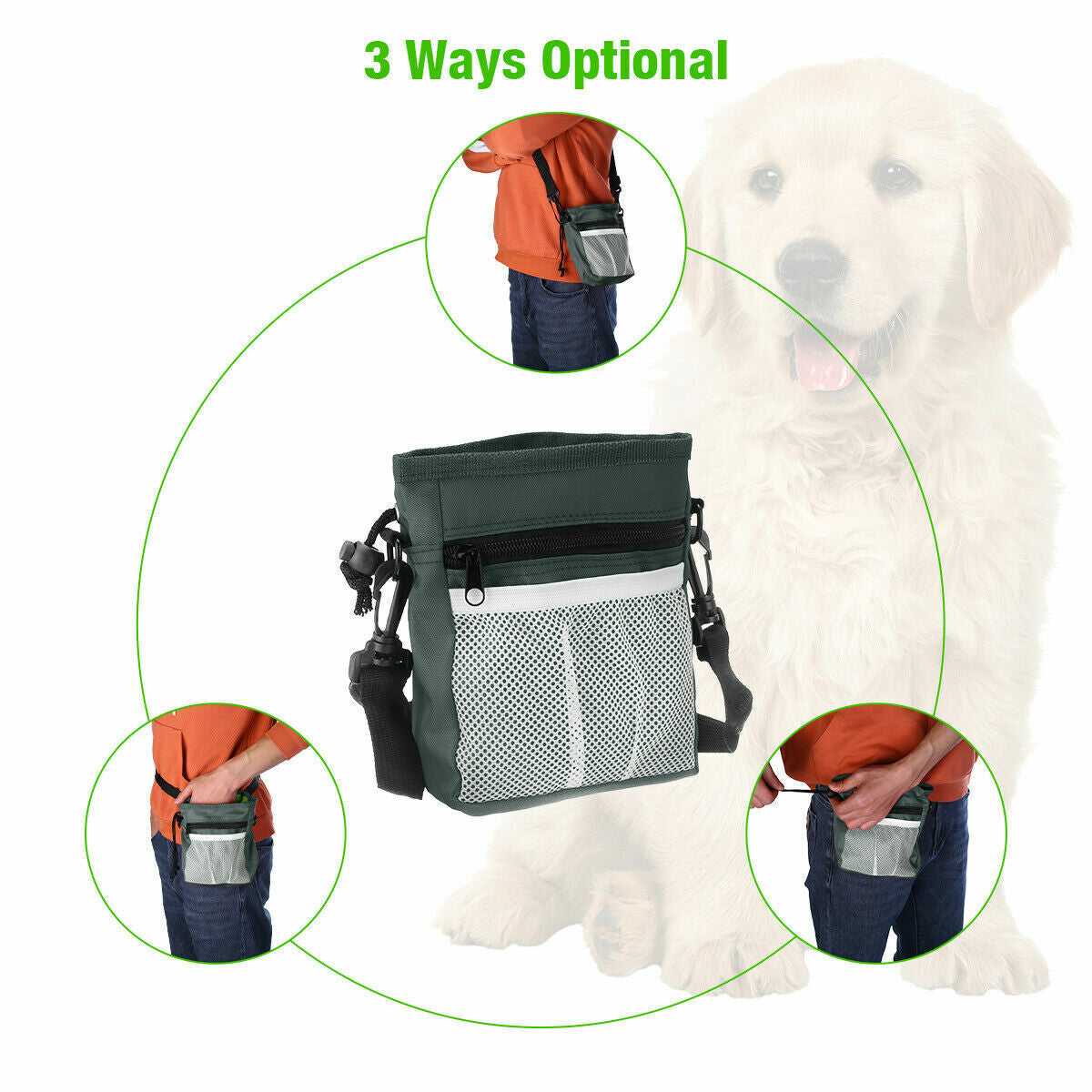 Dog Walking Training Obedience Treat Pouch Portable Pet Puppy Snack Belt Bag UK