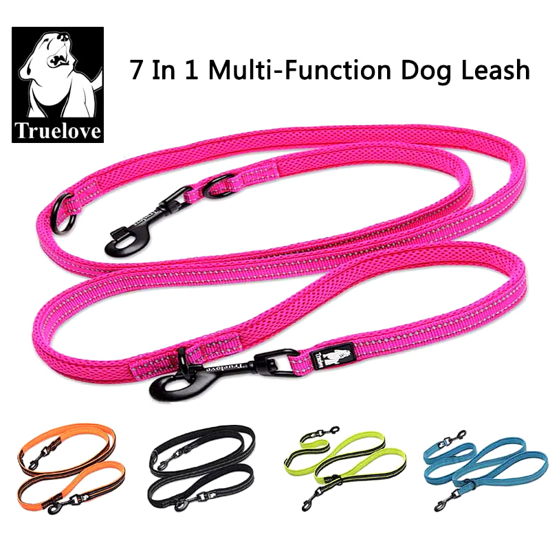 7 in 1 Multi-Purpose Adjustable Dog Lead Hand Free Pet Training Leash Reflective Dog Leash Walk 2 Dogs Harness TLL2411