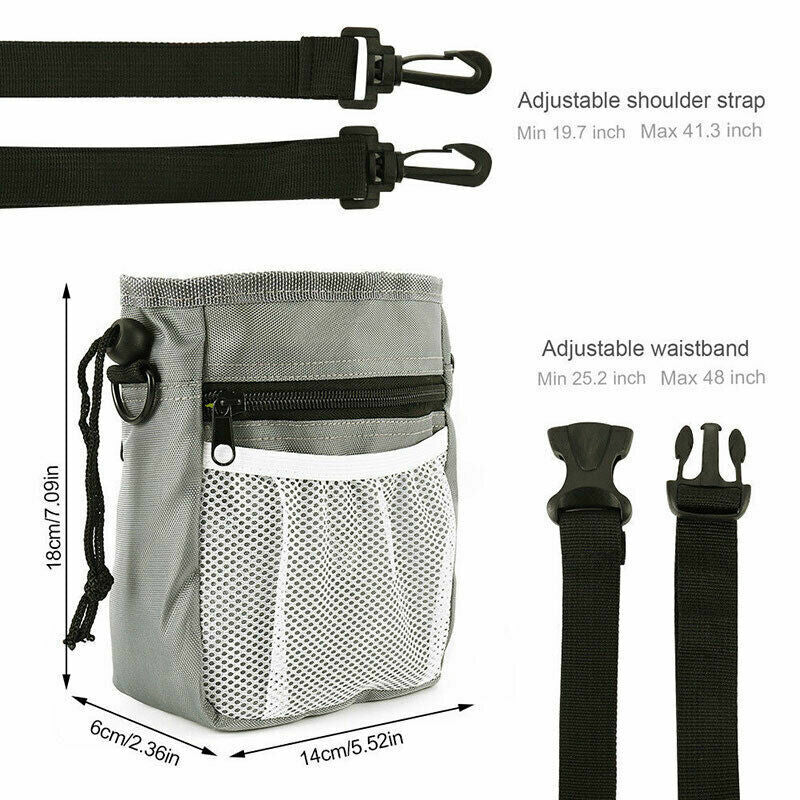 Dog Walking Training Obedience Treat Pouch Portable Pet Puppy Snack Belt Bag UK
