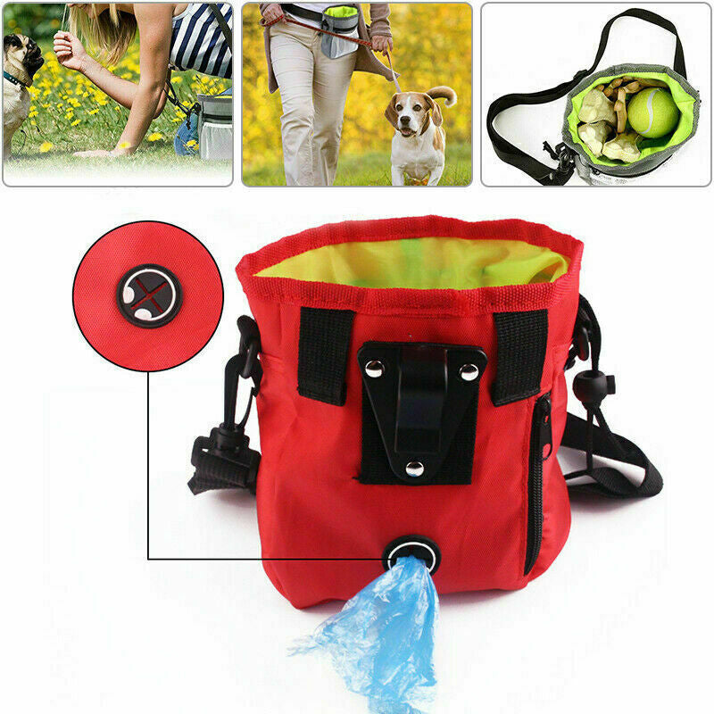 Dog Walking Training Obedience Treat Pouch Portable Pet Puppy Snack Belt Bag UK
