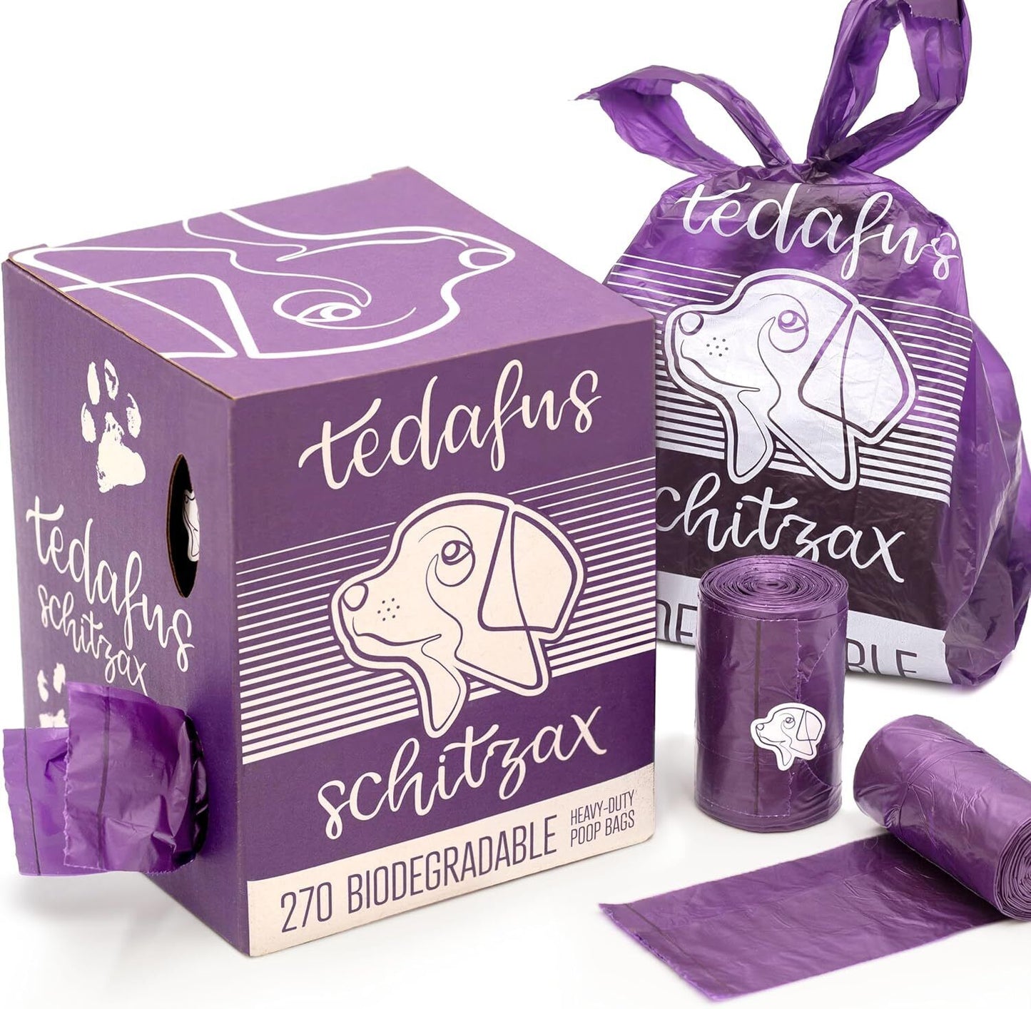 Dog Poo Bags 270 Biodegradable Doggie Poop Bags Thick Refill Rolls Tie Handles